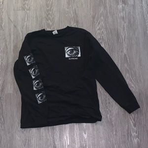 SUPREME M.C. ESCHER EYE LONG SLEEVE TEE BLACK